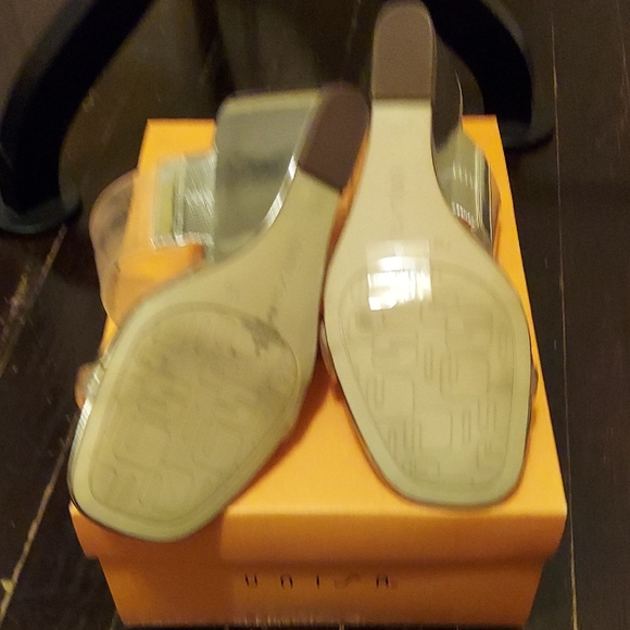 Unisa Metallic Silver Mules with Clear Straps - Picture 2 of 2